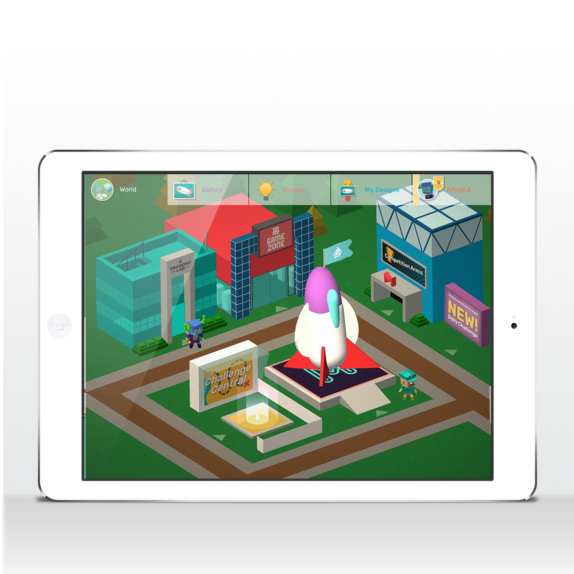 Maker Empire 3D app on white iPad