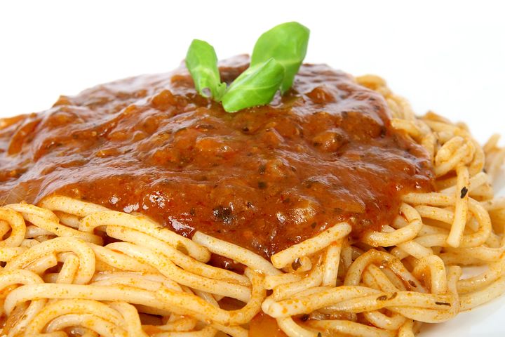 plate of spaghetti bolognese