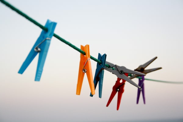 pegs on a clothes line