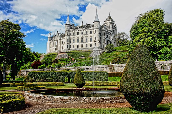 European castle on a hill