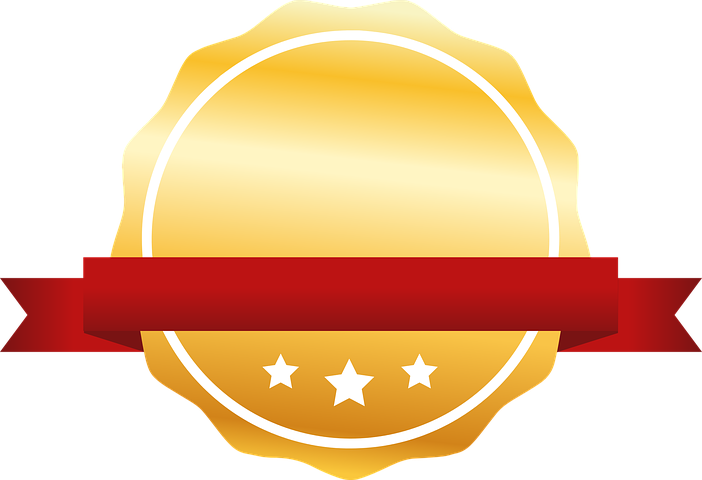 illustration of a blank badge with ribbon