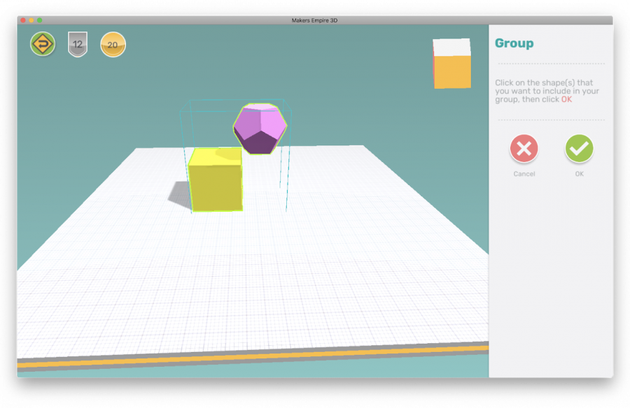 Makers Empire 3D design app grouping