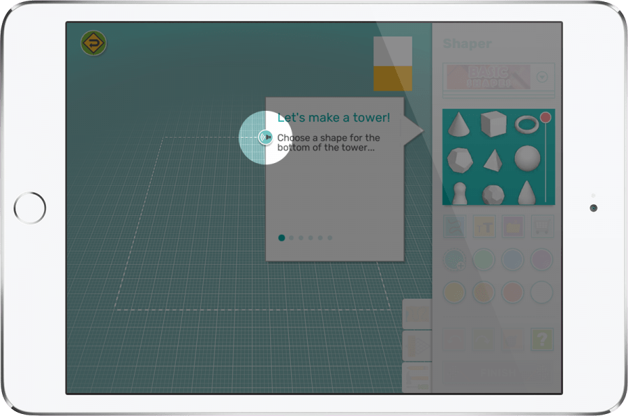 iPad showing Makers Empire 3D design app speech feature